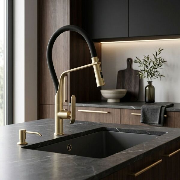 Doplňující obrázek k produktu Kuchyňská baterie REA CASTOR - gold brush