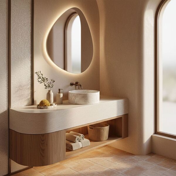 Doplňující obrázek k produktu Kulaté umyvadlo na desku 39 cm Rea Destiny