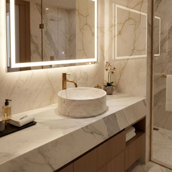 Doplňující obrázek k produktu Kulaté umyvadlo na desku 39 cm Rea Destiny