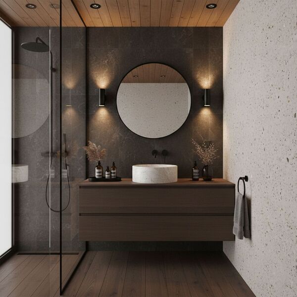 Doplňující obrázek k produktu Kulaté umyvadlo na desku 39 cm Rea Destiny