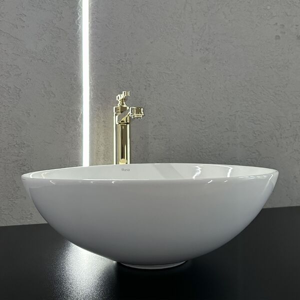 Doplňující obrázek k produktu Kulaté umyvadlo na desku 40 cm REA Erica