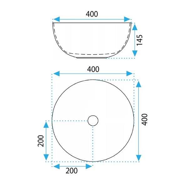 Doplňující obrázek k produktu Kulaté umyvadlo na desku 40 cm REA Erica