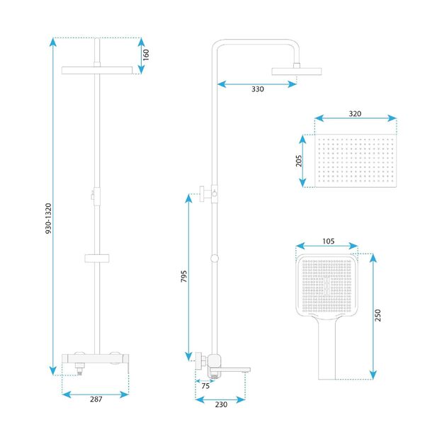 Doplňující obrázek k produktu Sprchový set Rea Arlo černá mat