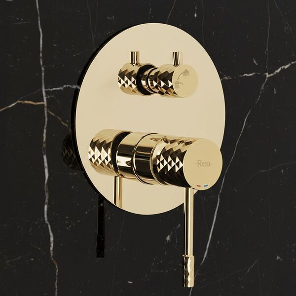 Doplňující obrázek k produktu Podomítková sprchová sada Rea Lungo Diamond Gold + BOX