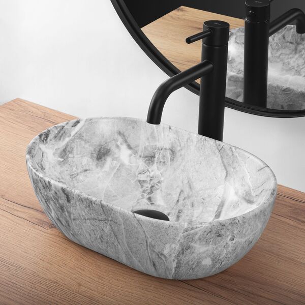 Doplňující obrázek k produktu Rea Umyvadlo na desku 38x26 cm AMELIA MINI STONE MATT
