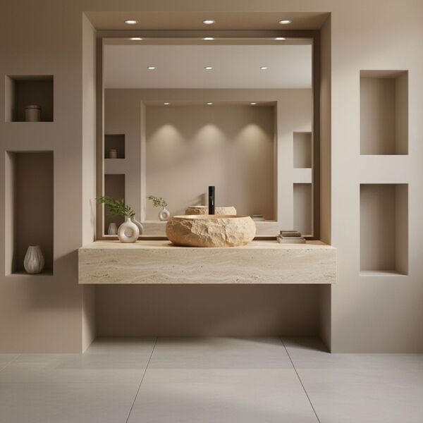 Doplňující obrázek k produktu REA Umyvadlo na desku 50x38 cm Mika Light Terracotta