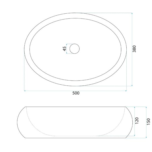 Doplňující obrázek k produktu REA Umyvadlo na desku 50x38 cm Mika Light Terracotta
