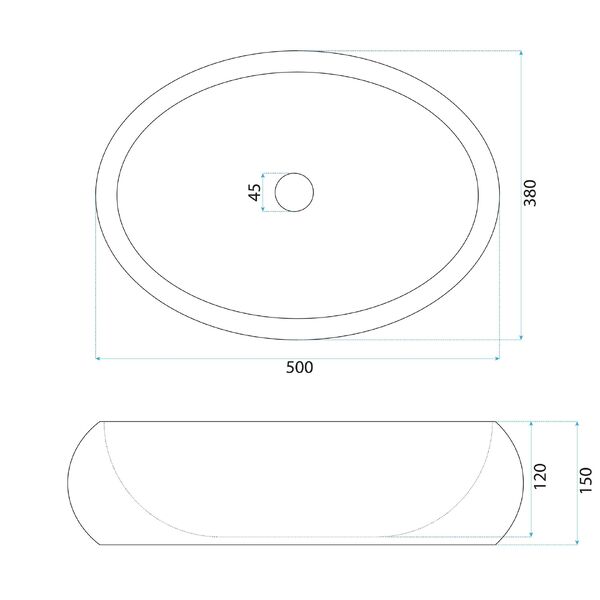 Doplňující obrázek k produktu REA Umyvadlo na desku 50x38 cm Mika Terracotta