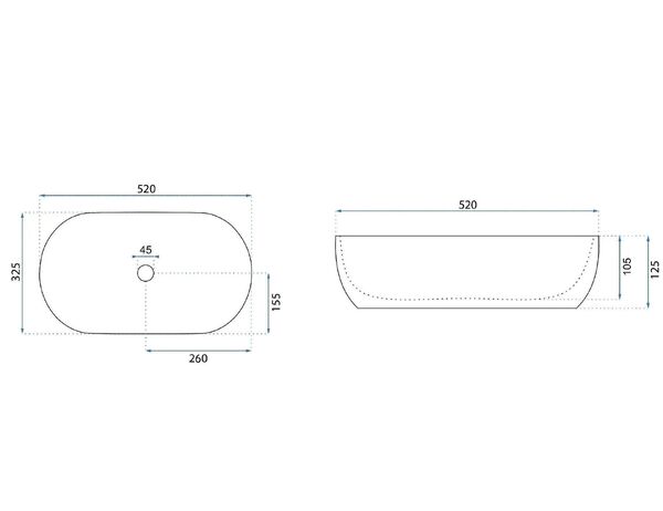 Doplňující obrázek k produktu REA Umyvadlo na desku 52x32,5 cm Amelia