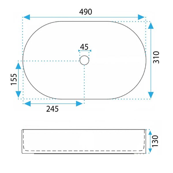 Doplňující obrázek k produktu REA Umyvadlo na desku 49x31 cm Vanda Pistachio Matt