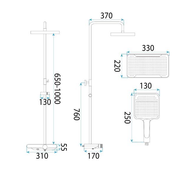 Doplňující obrázek k produktu Sprchový systém REA Bari černá
