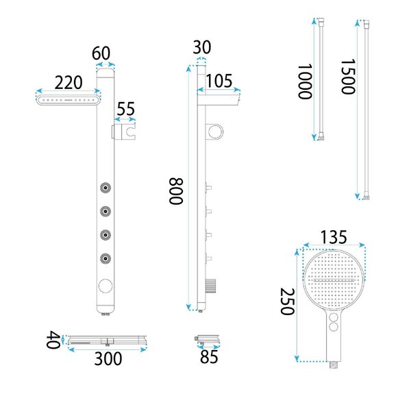 Doplňující obrázek k produktu Sprchový systém REA Karl titan
