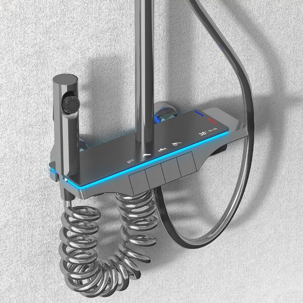 Doplňující obrázek k produktu Sprchový systém REA Savio Led titan