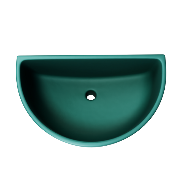 Doplňující obrázek k produktu UH Plast Plastové umyvadlo polokulaté 38x23x21 cm závěsné - zelené