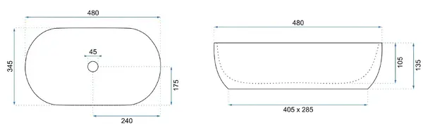 Doplňující obrázek k produktu Umyvadlo na desku REA Amelia Ruststone 48