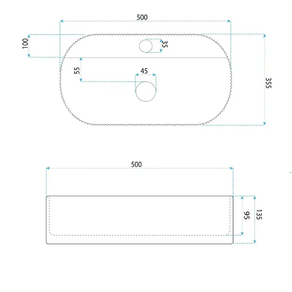 Doplňující obrázek k produktu Umyvadlo na desku REA Marcela 50 Saturn
