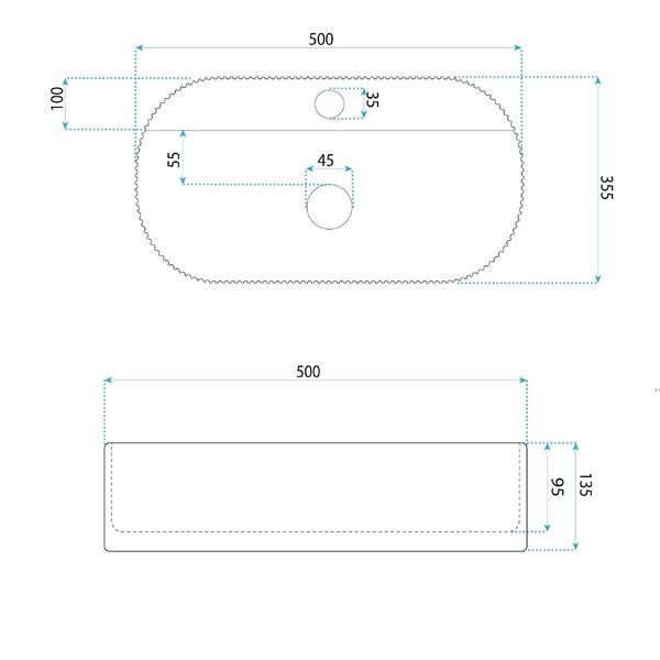 Doplňující obrázek k produktu Umyvadlo na desku REA Marcela 50 Vanilla