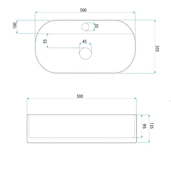 Doplňující obrázek k produktu Umyvadlo na desku REA Marcela 50 Vanilla
