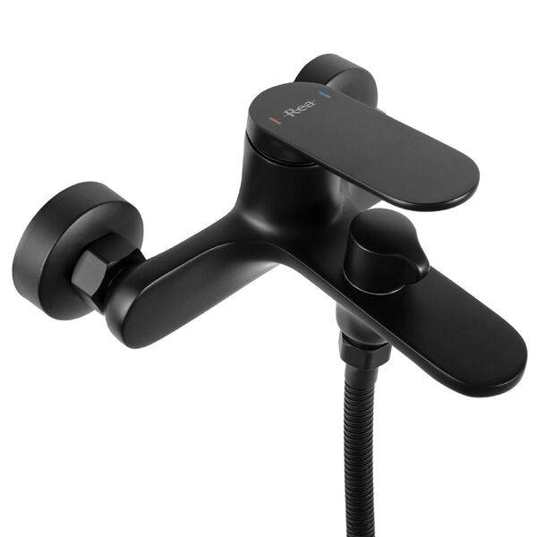 Doplňující obrázek k produktu Vanová baterie se sprchou REA Marco rozteč 150 mm černá