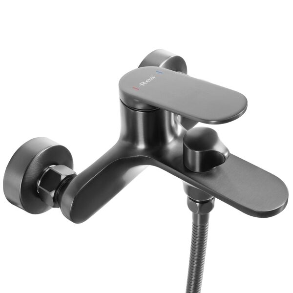 Doplňující obrázek k produktu Vanová baterie se sprchou REA Marco rozteč 150 mm Gun Grey