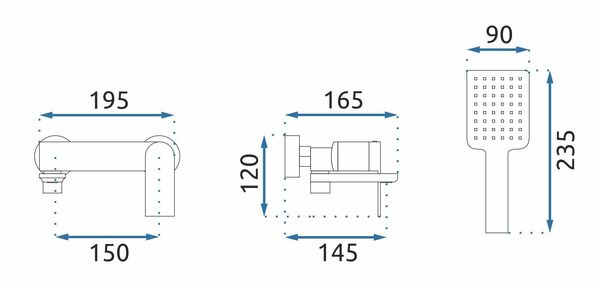 Doplňující obrázek k produktu Vanová baterie REA STORM kartáčováná měď