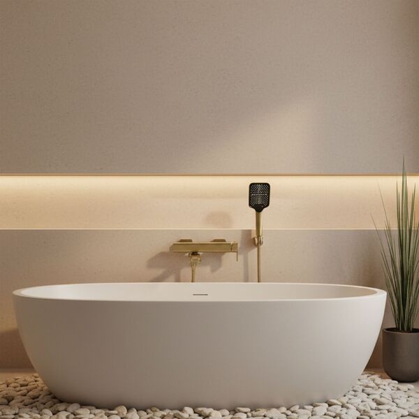 Doplňující obrázek k produktu Vanová baterie se sklopným výtokem Rea Arlo Gold Brush