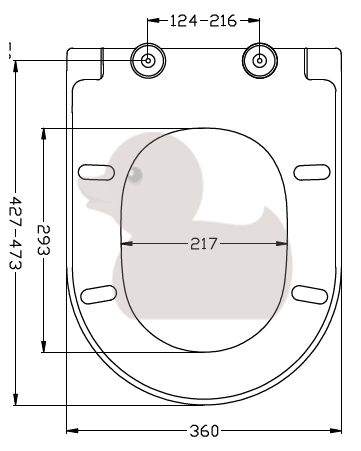 Doplňující obrázek k produktu WC prkénko samosklápěcí Glacera softclose duroplast oválné - rozměry